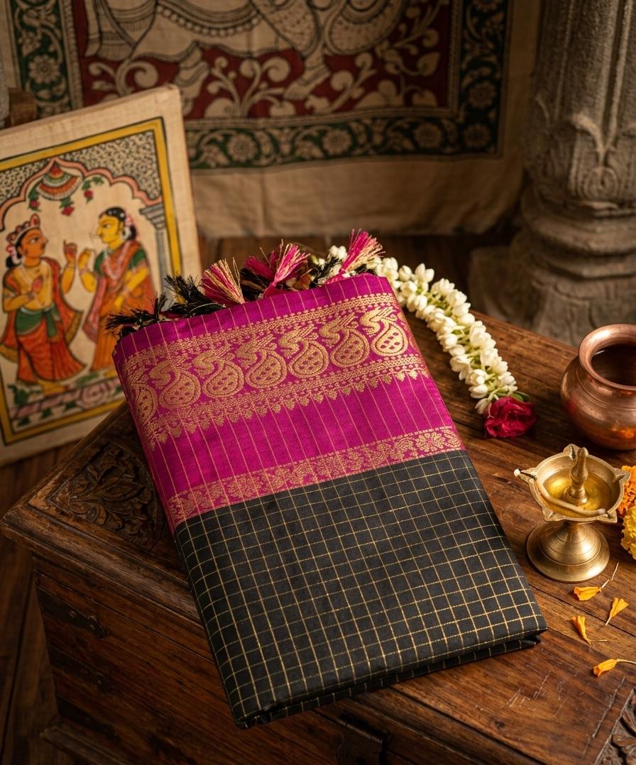 Elegant Kalyani Cotton Saree with Mango Motif Border