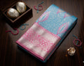 Exquisite Soft Silk Saree with Silver Zari and Floral Weave