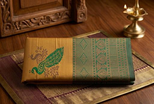 Exquisite Soft Silk Saree with Peacock Motif