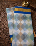 Elegant Handloom Cotton Saree with Ikat-Inspired Weave