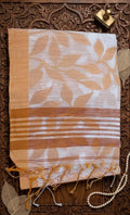 Elegant Cotton Saree with Floral Jamdani Weave