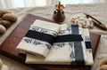 Sophisticated Kuthampully Set Mundu with Black Floral Accents