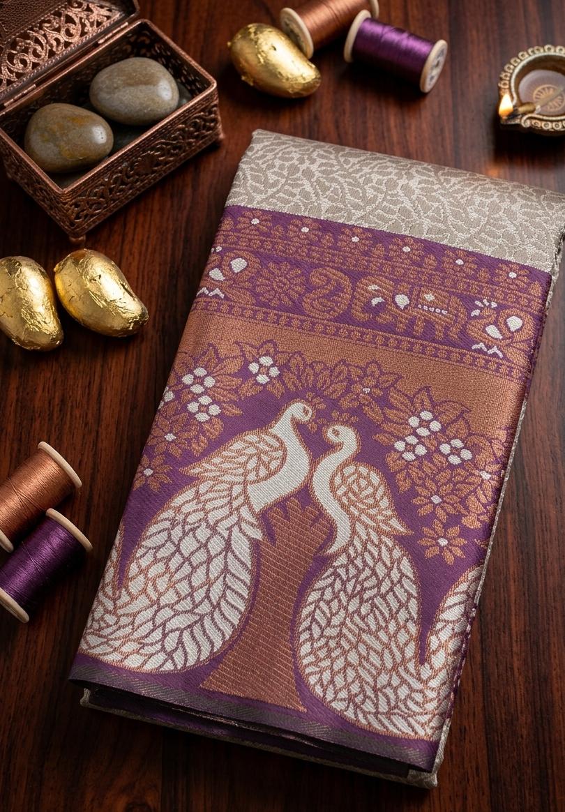 Regal Soft Silk Saree with Ornate Peacock Pallu